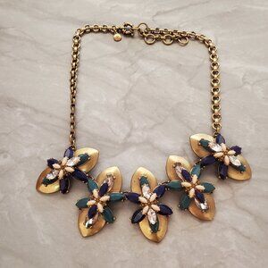 ✨ J.Crew  Rhinestones Crystal Cluster Boho Bohemian Shield Necklace ✨